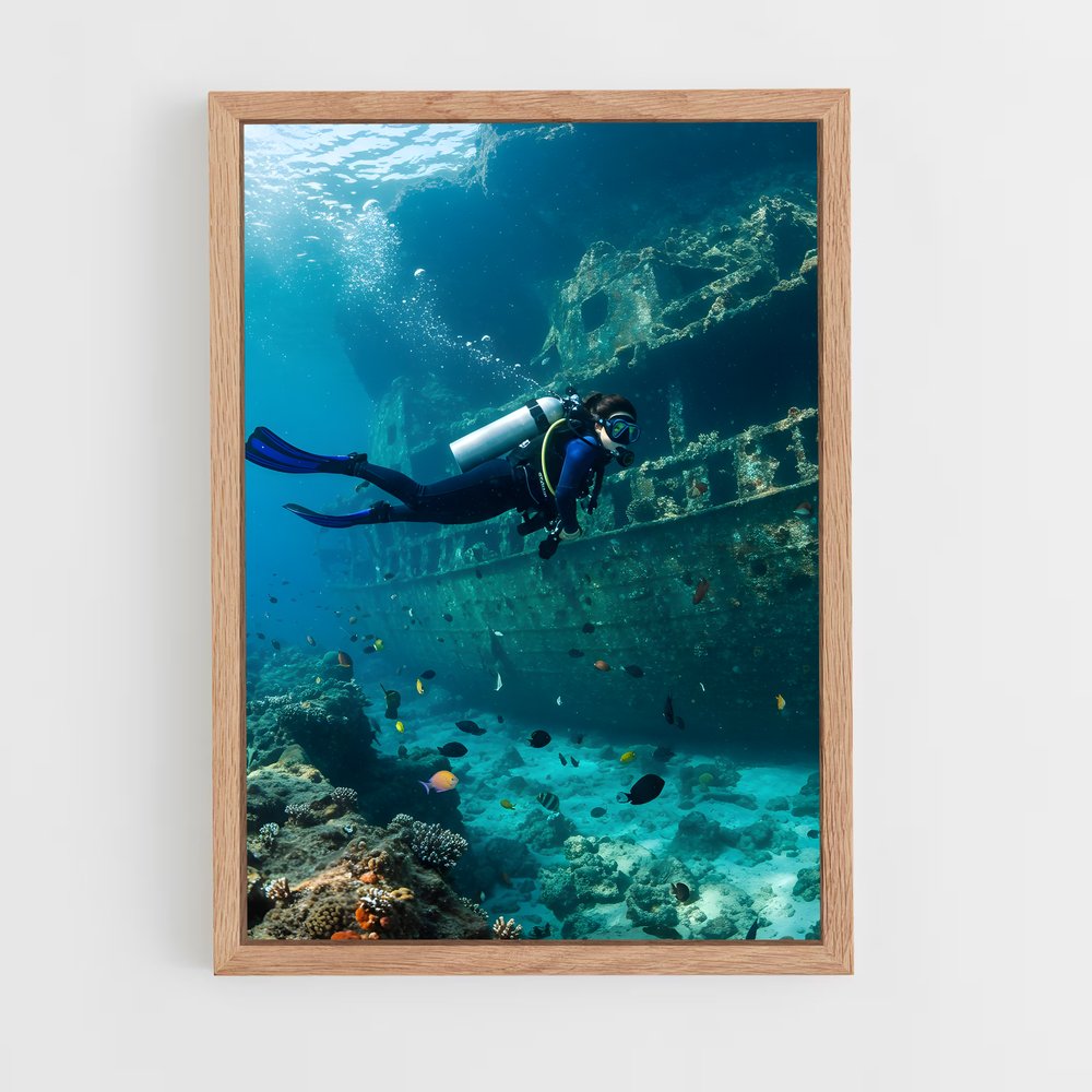 Poster Plongée en Mer Rouge – affiche Plongeon depuis une plateforme (vue 4)